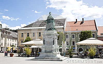 Maria Theresa monument at Neuer Platz, Klagenfurt Editorial Stock Photo